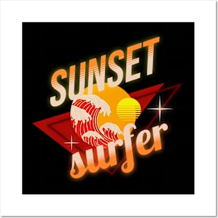 Sunset Surfer Posters and Art